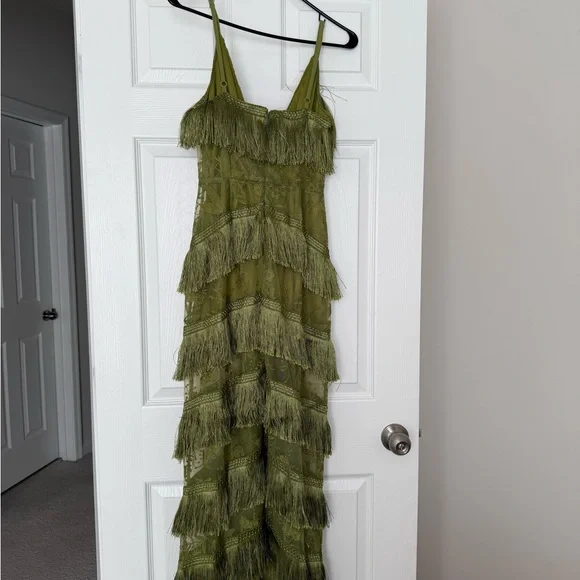 Green Fringe Layered jumpsuit MISGUIDED - Picture 2 of 3